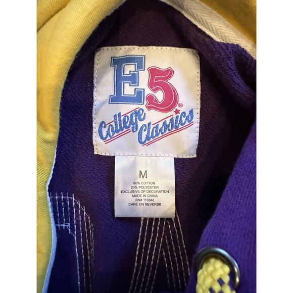 Women's LSU Tigers Sequin Peace Love LSU Hoodie Sweatshirt Size Med. Purple/Gold - Picture 8 of 13